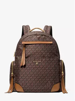Тканый рюкзак с большим фирменным логотипом Prescott Michael Kors, мультиколор