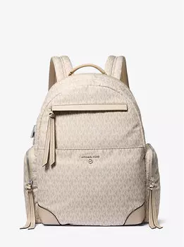 Тканый рюкзак с большим фирменным логотипом Prescott Michael Kors, желтый