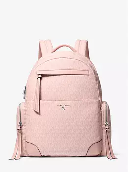 Тканый рюкзак с большим фирменным логотипом Prescott Michael Kors, розовый