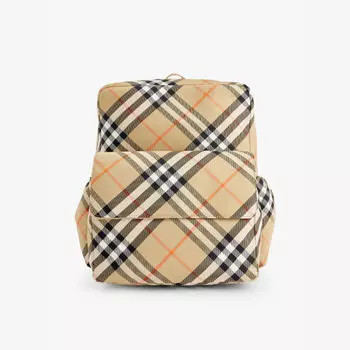 Тканый рюкзак с принтом в клетку Burberry, желтый