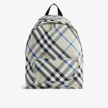 Тканый рюкзак shield в клетку Burberry, цвет lichen