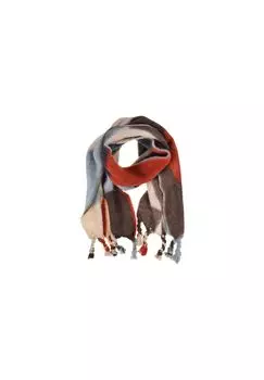 Тканый шарф 40х215см в клетку 19135-0 SEEBERGER, цвет Nuss Rost One Size