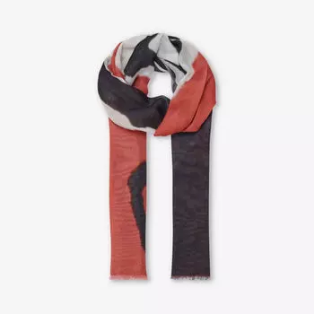 Тканый шарф с бахромой и круглым принтом Leem, черный