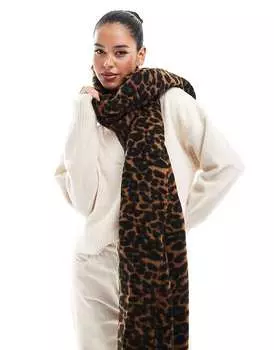 Тканый шарф с леопардовым узором ASOS DESIGN