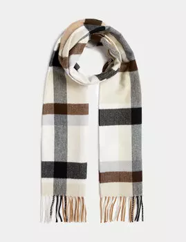 Тканый шарф в клетку с кисточками Marks & Spencer