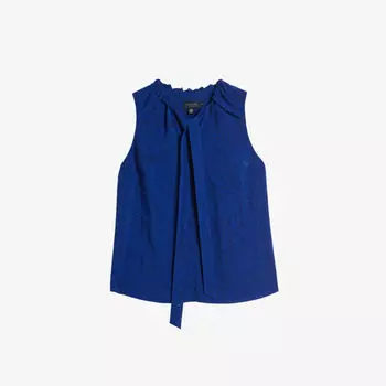 Тканый топ Adelaai с цветочным узором и завязками на воротнике Ted Baker, синий