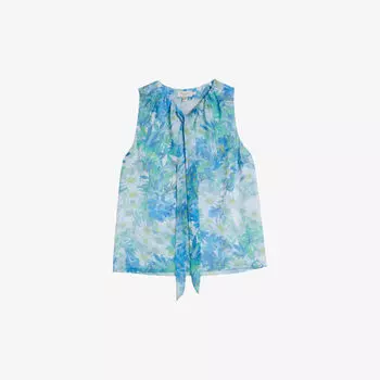 Тканый топ без рукавов Chalote с цветочным принтом Ted Baker, белый