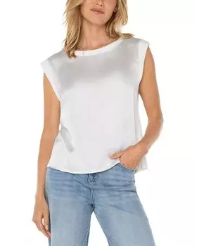 Тканый топ без рукавов Liverpool Los Angeles, белый