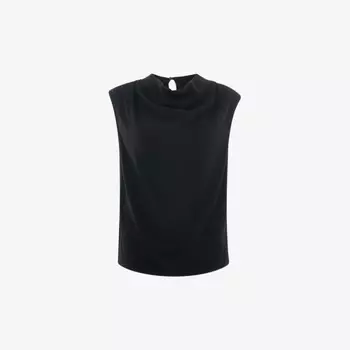 Тканый топ без рукавов с воротником-хомутиком Whistles, черный