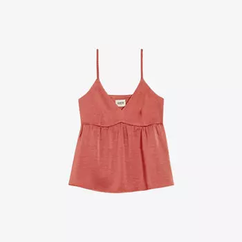 Тканый топ Boya с расклешенной баской и бретельками-спагетти Claudie Pierlot, цвет naturels