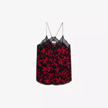 Тканый топ Christy с цветочным принтом Zadig&Voltaire, цвет noir