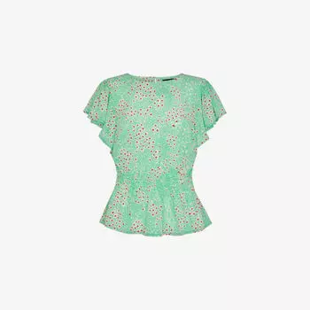 Тканый топ Daisy Meadow с оборками на рукавах Whistles, мультиколор