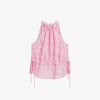 Тканый топ Ivieey с вырезом халтер и ботанической вышивкой Ted Baker, сиреневый