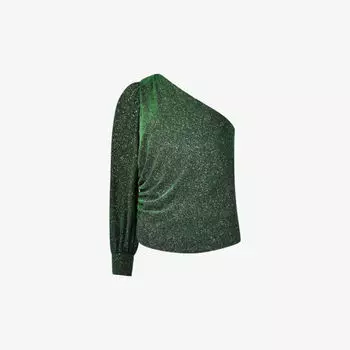 Тканый топ на одно плечо со сборками Ro&Zo, зеленый