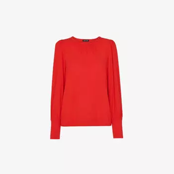 Тканый топ с круглым вырезом и глубокими манжетами Whistles, красный