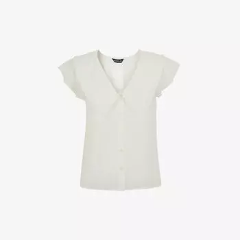 Тканый топ с оборчатым воротником Whistles, белый