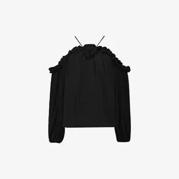 Тканый топ с открытыми плечами, украшенный корсажем Ro&Zo, черный