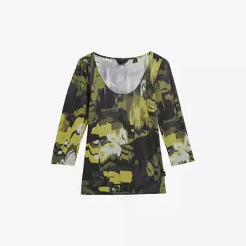 Тканый топ с овальным вырезом и принтом Ted Baker, желтый