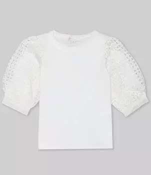 Тканый топ с пышными рукавами и пышными рукавами для девочек 7–16 лет GB GB, белый