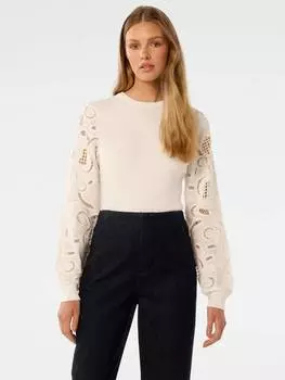 Тканый топ с рукавами charlie Forever New, цвет Porcelain