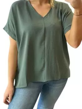 Тканый топ с V-образным вырезом в цвете Light Hunter mittoshop