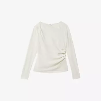 Тканый топ sandy с асимметричным вырезом Reiss, белый