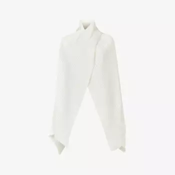 Тканый топ в рубчик с асимметричным подолом Leem, белый