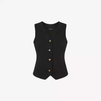 Тканый жилет Jess с V-образным вырезом Whistles, черный