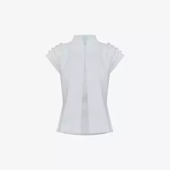 Тканый жилет свободного кроя с высоким воротником и трубчатыми деталями Leem, белый