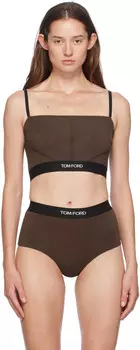 TO FORD Коричневый одал Фирменный блузка TOM FORD