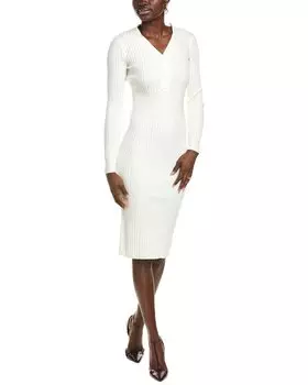 To My Lovers Платье-свитер в рубчик, белый