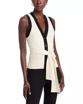 TOCCIN Collins Топ без рукавов на пуговицах спереди, белый