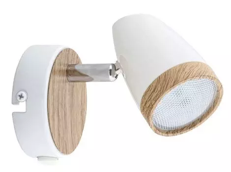 Точечная легкорельсовая система Karen из металла и пластика белый/бук Д:13см Ш:8см В:10см Rabalux