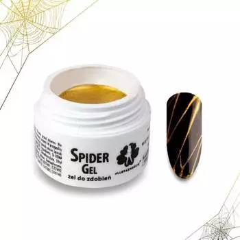 Точный, как паук, УФ-гель для украшений - цвет золота 3 мл SPIDER GEL GOLD Allepaznokcie -