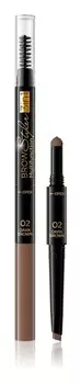 Точный карандаш для бровей 3-в-1 Eveline Cosmetics Brow Styler, оттенок 02 Dark Brown 1,2 г