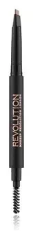 Точный карандаш для бровей Makeup Revolution Duo Brow Definer, оттенок Brown 0.15 г