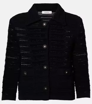 Точный кардиган из смесового хлопка Pointelle Dorothee Schumacher, Pure Black