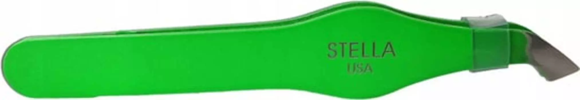 Точный косой пинцет для корректировки бровей, неоново-зеленый., Calissimo