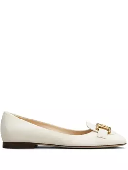 Tod's балетки с логотипом, белый