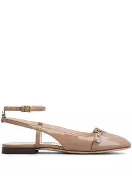 Tod's балетки с логотипом, нейтральный цвет