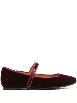 Tod's бархатные балетки, красный