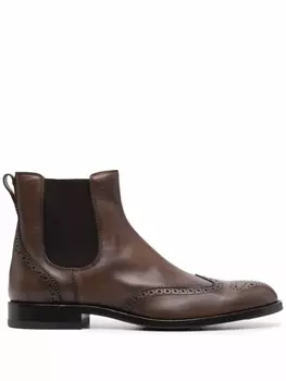 Tod's ботинки челси с брогированием, коричневый