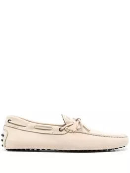 Tod's bow-detail leather loafers, нейтральный цвет