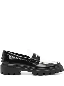 Tod's двухцветные мокасины, черный