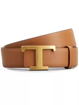Tod's двусторонний ремень с пряжкой T Timeless, нейтральный цвет