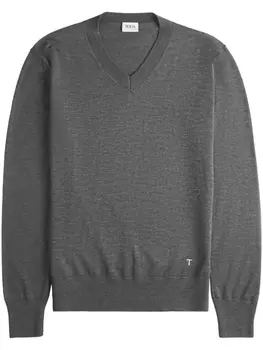 Tod's джемпер с вышитым логотипом, серый