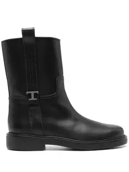 Tod's кожаные ботильоны, черный