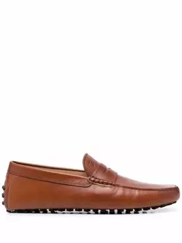 Tod's лоферы Gommino с логотипом, коричневый