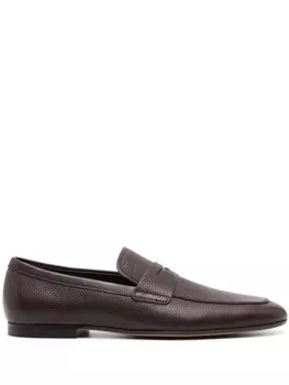 Tod's лоферы из зернистой кожи, коричневый