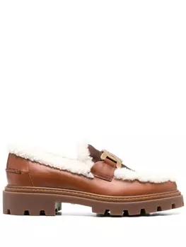 Tod's лоферы Kate с пряжкой, коричневый